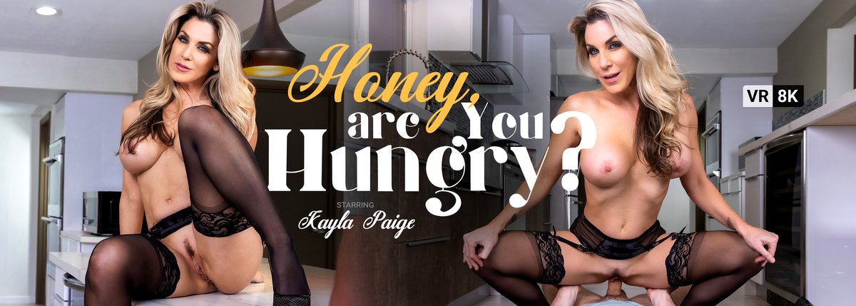 [VRBangers.com] Kayla Paige (Honey, Are You Hungry? / 01.04.2021) [2021 г., Big Tits, Blonde, Blowjob, Cowgirl, Cum on Belly, Doggy Style, Fake Ttits, Garter Belt, Handjob, Masturbation, MILF, Missionary, POV, Reverse Cowgirl, Stockings, Tattoos, Trimmed 