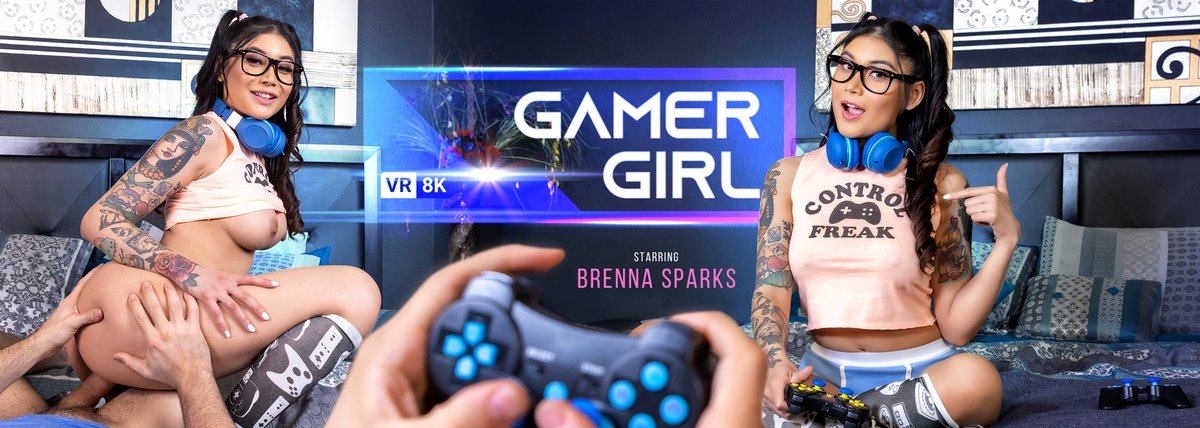 [VRBangers.com] Brenna Sparks (Gamer Girl / 23.04.2021) [2021 г., Big Tits, Blowjob, Brunette, Cowgirl, Curvy, Doggy, Natural Tits, Teen, VR, 6K, 3072p] [Oculus Rift / Vive]